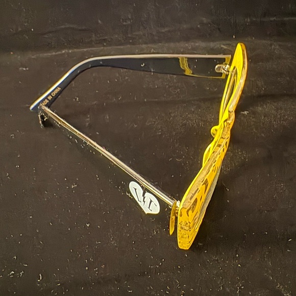 Lindsay Lowe Yellow Leopard Print Cat Eye Glasses- prescription free - Picture 6 of 10